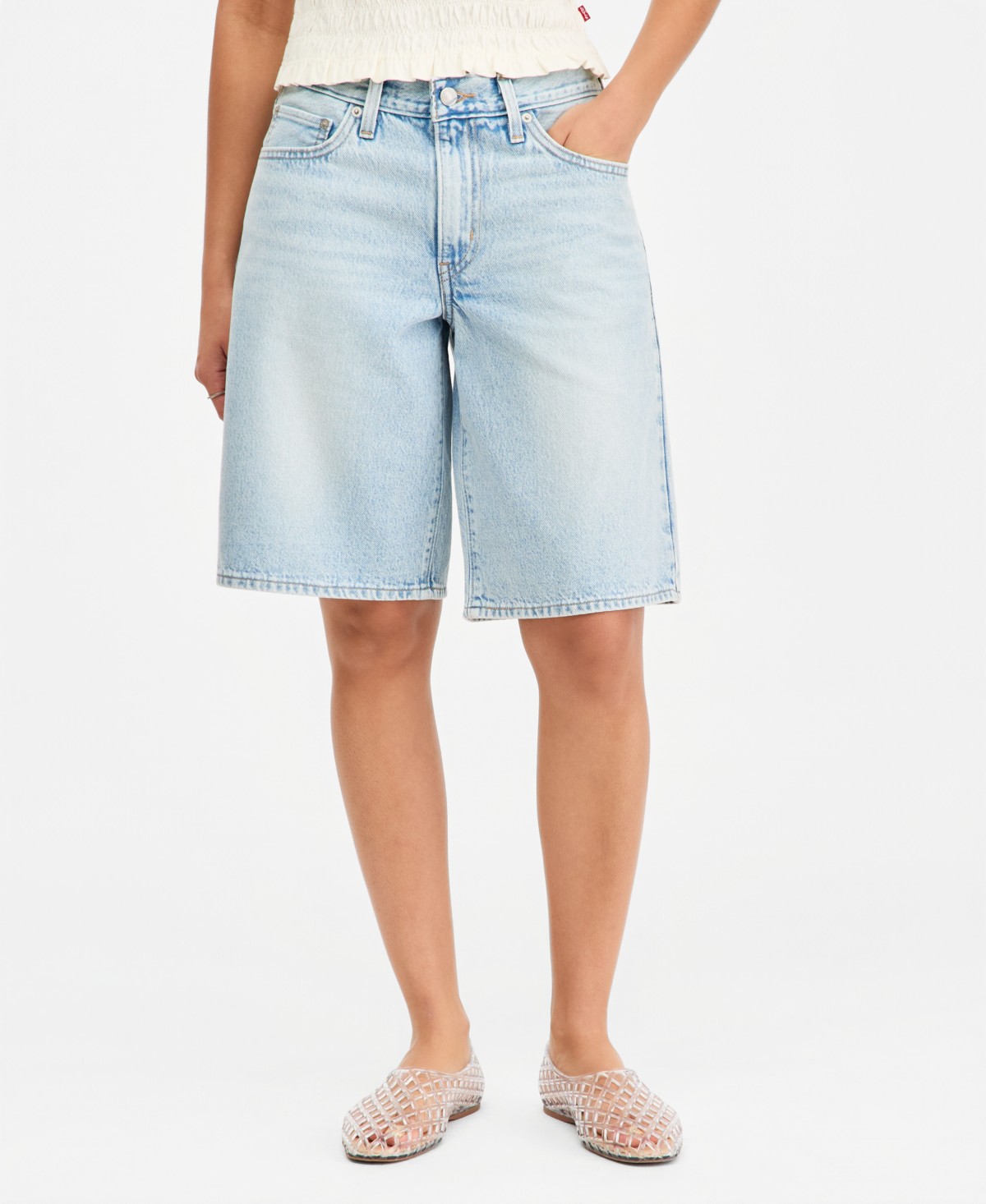 Женские Levi's Women's Mid-Rise Baggy Jort — фото 1