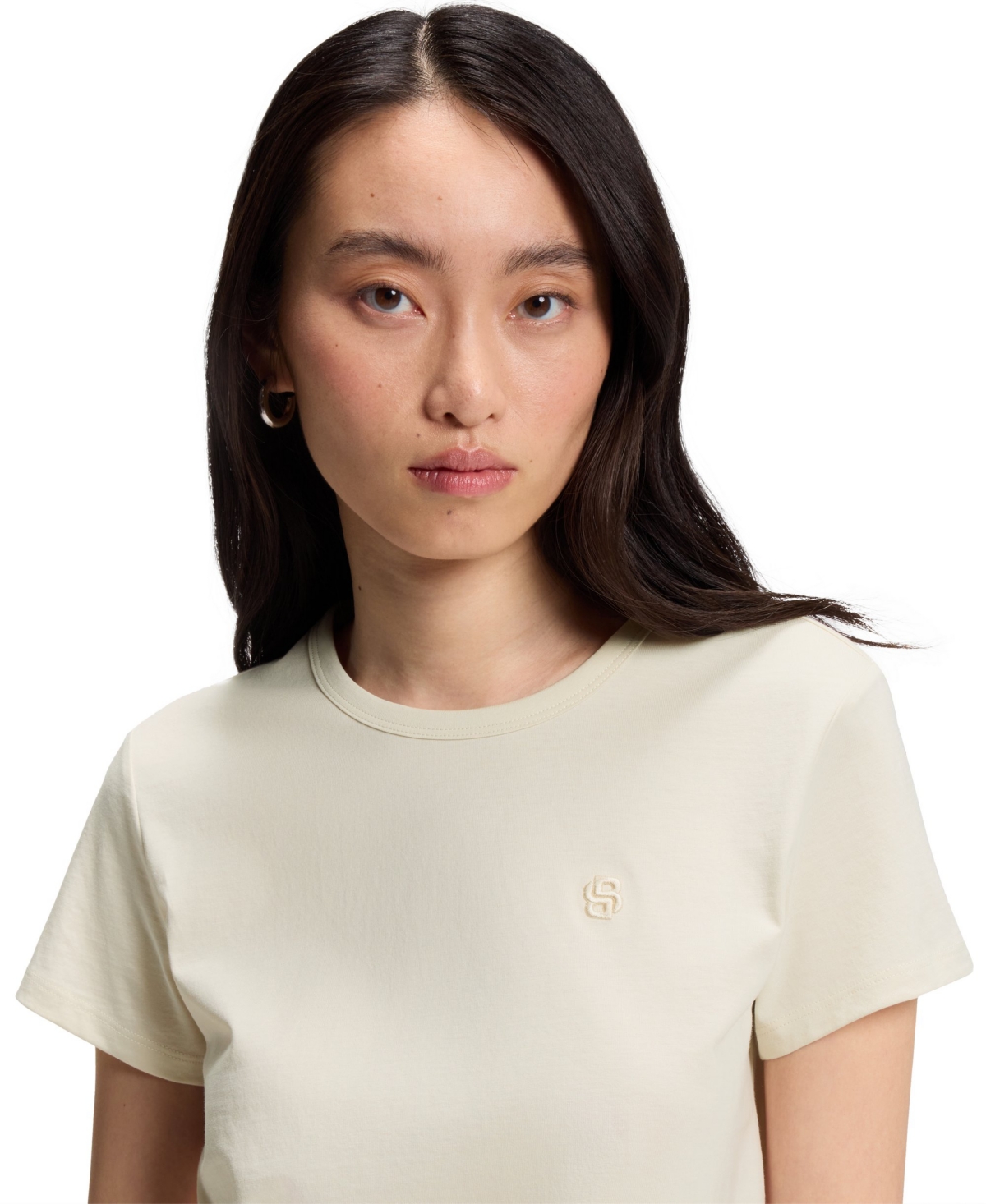 Boss by Hugo Women's Cotton-Jersey Monogram Slim-Fit T-Shirt