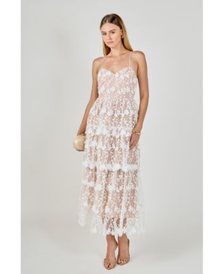 endless rose Women's Crochet Layered Midi Dress - Macy's