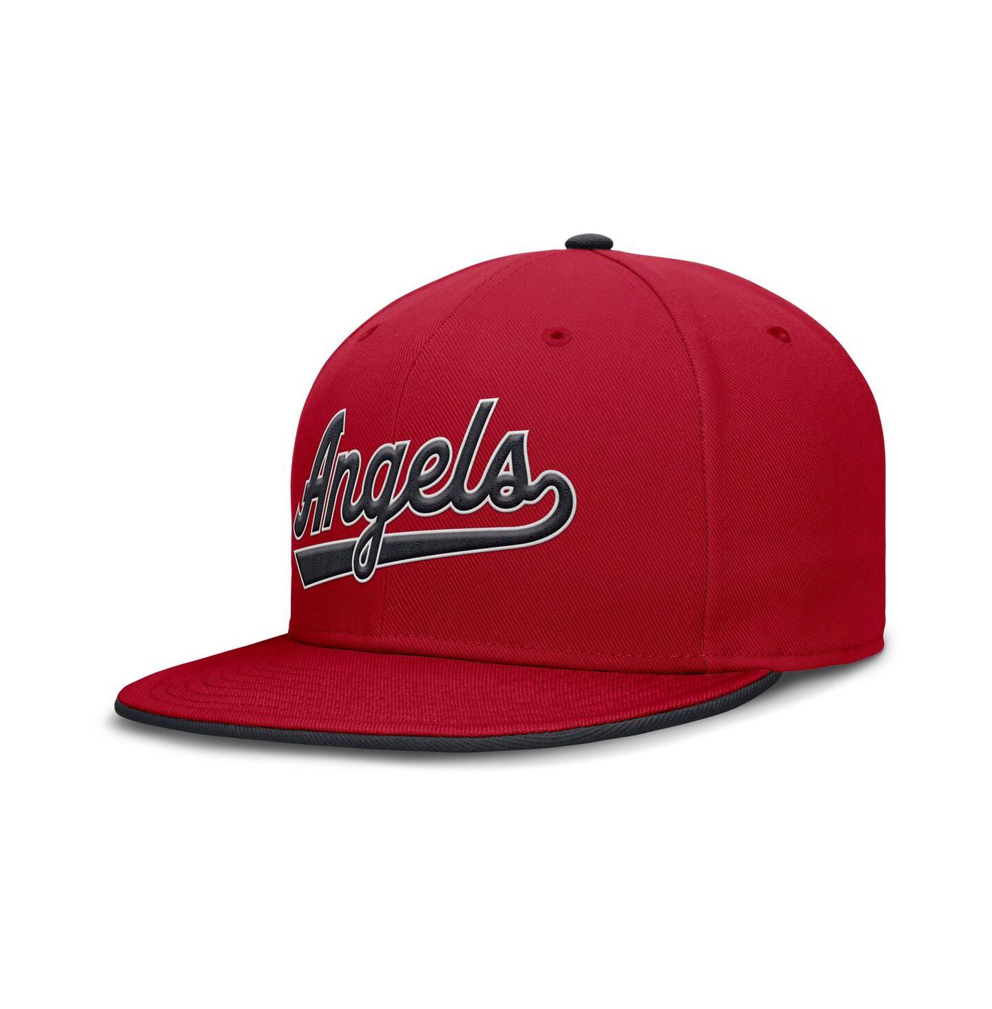 Мужская кепка Nike Red Los Angeles Angels Primetime Dri-FIT Round Bill True Fitted Hat — фото 3