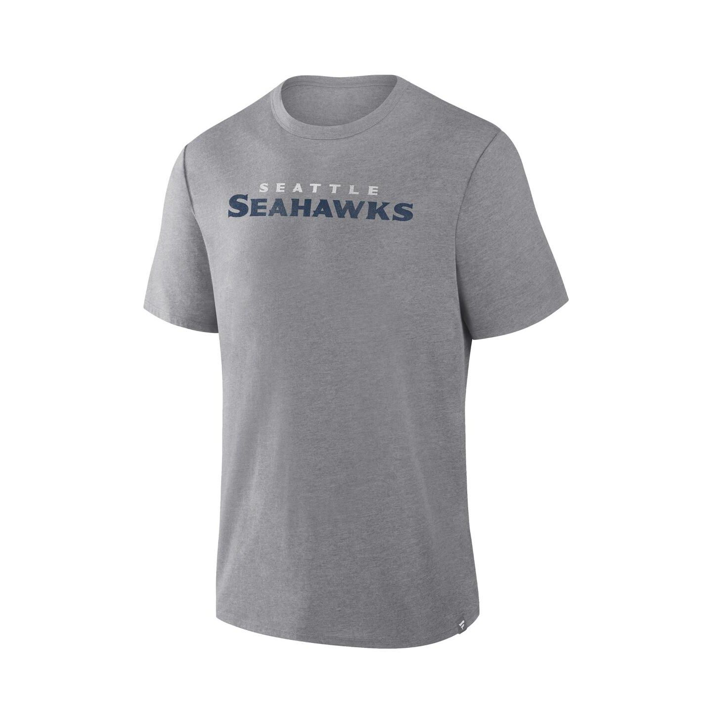Мужская футболка Fanatics Heather Gray Seattle Seahawks Pass Rush Tri-Blend — фото 3