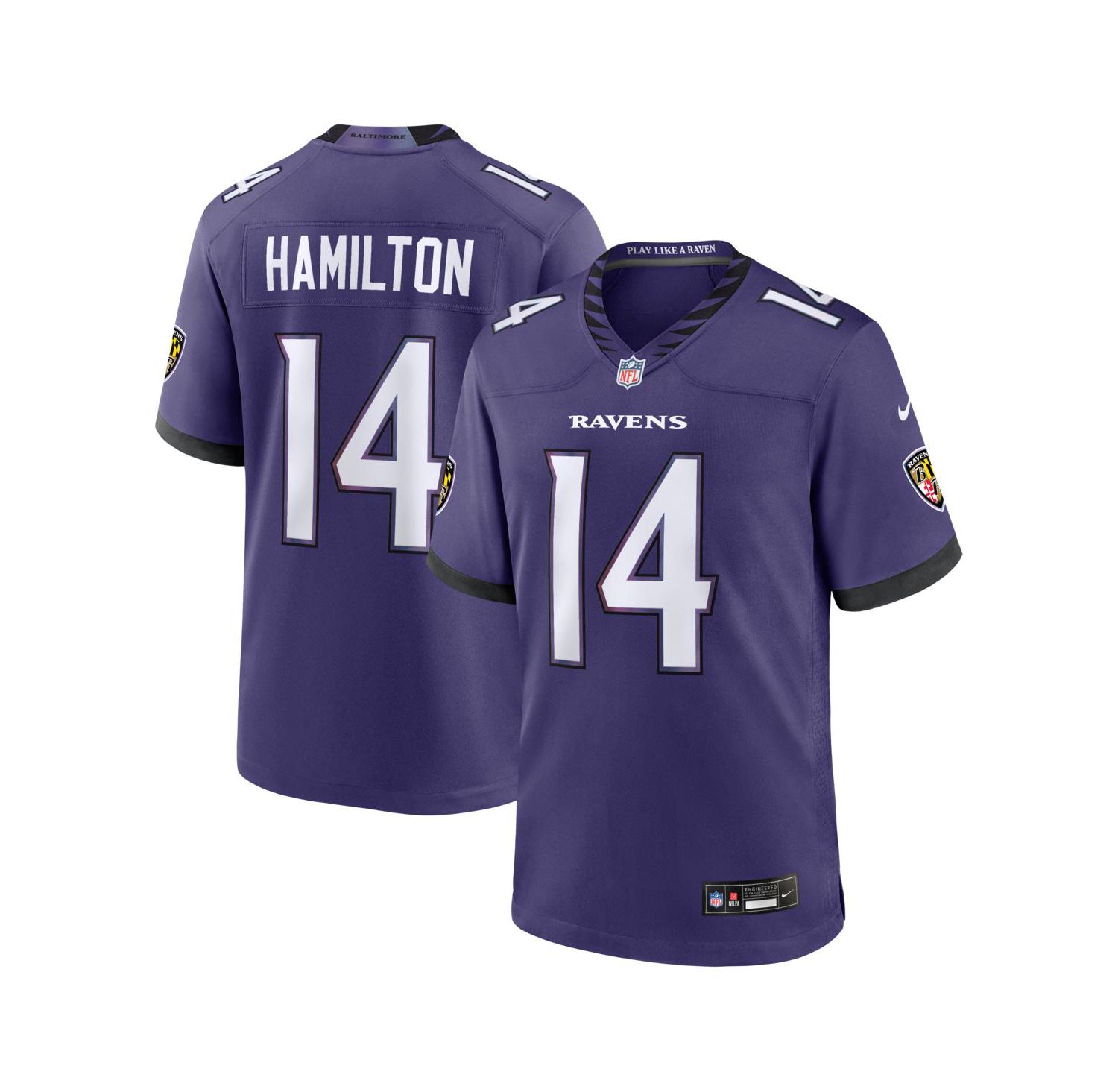 Men's Kyle Hamilton Purple Baltimore Ravens Team Game Jersey