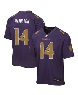 Big Boys and Girls Kyle Hamilton Purple Baltimore Ravens Alternate 2 Game Jersey