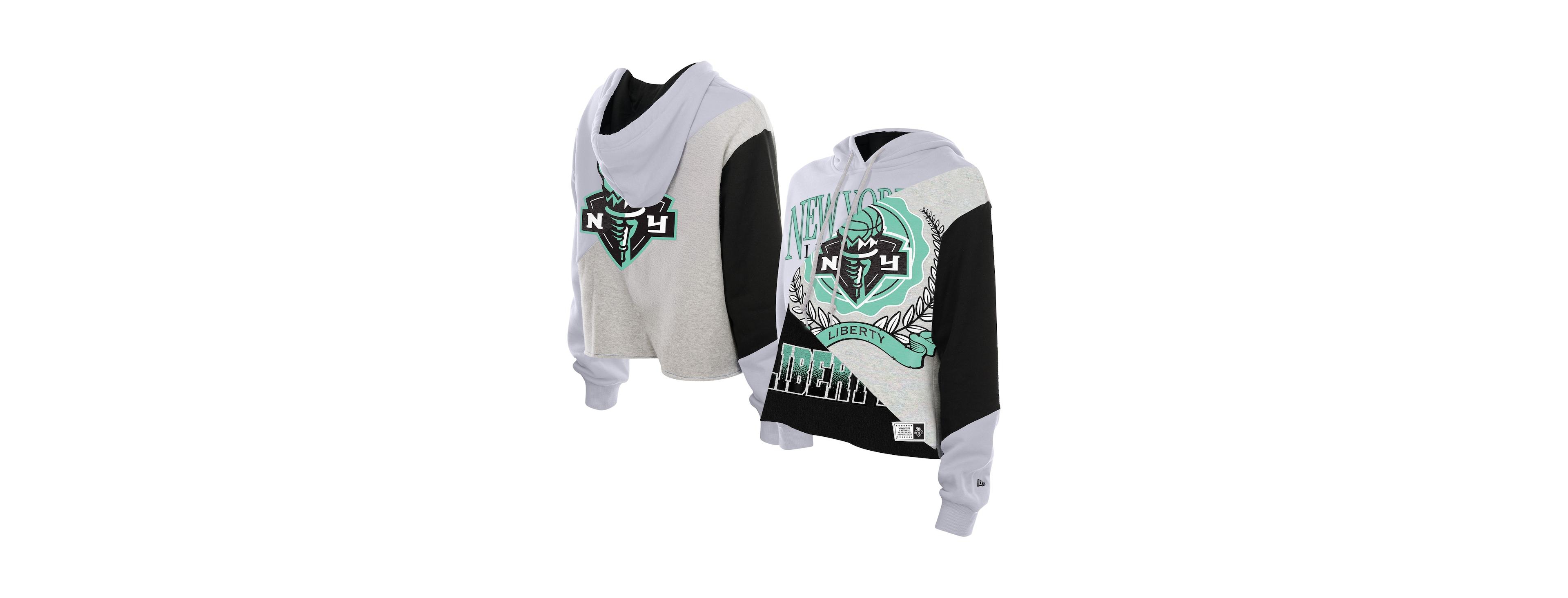 New Era Women's York Liberty Upcycled Color Block Cropped Boxy Hoodie
