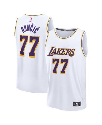 Big Boys and Girls Luka Doncic White Los Angeles Lakers Fast Break Replica Jersey - Association Edition