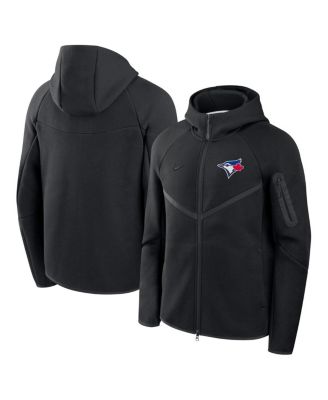 Men's Black Toronto Blue Jays Tech Fleece Raglan Full-Zip Windrunner Hoodie