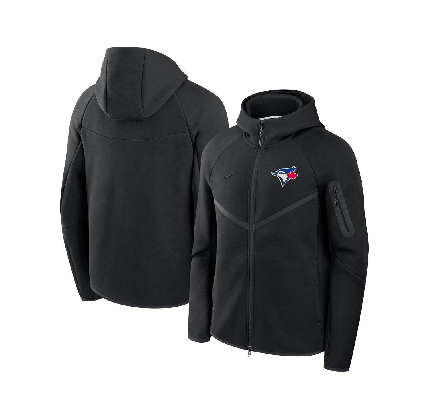 Men's Black Toronto Blue Jays Tech Fleece Raglan Full-Zip Windrunner Hoodie