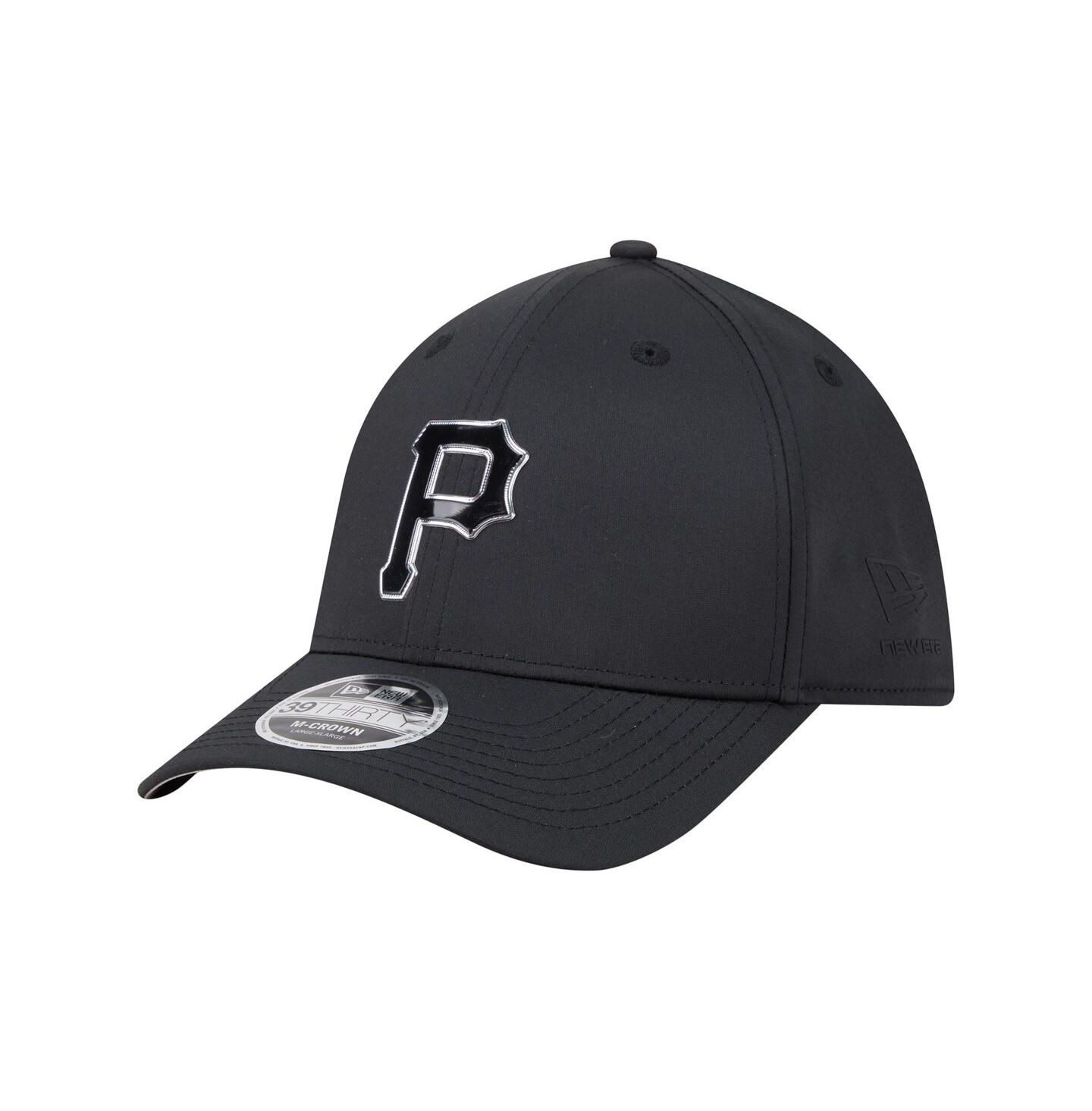 Мужская кепка New Era Black Pittsburgh Pirates Metallic 39THIRTY M-Crown Flex Hat — фото 1