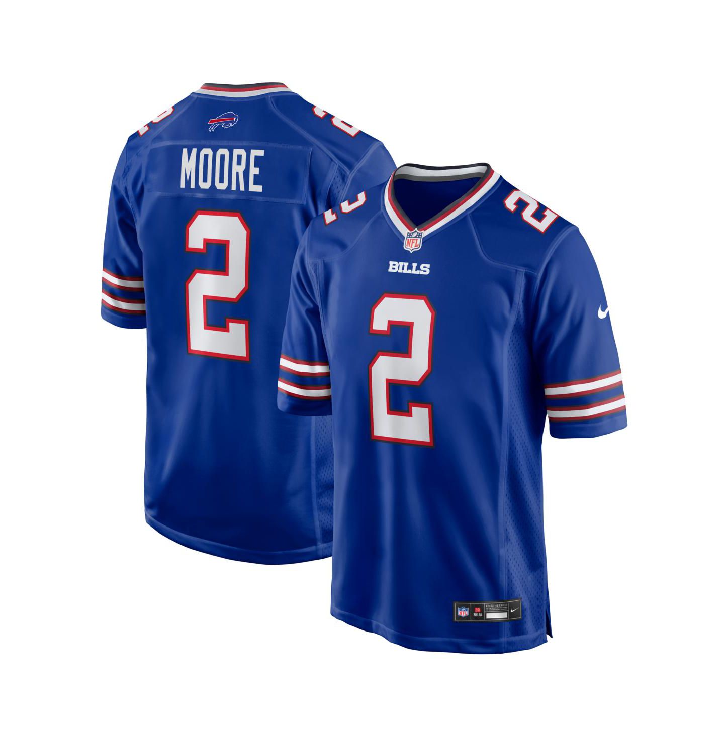 Мужской топ Nike D.J. Moore Royal Buffalo Bills Game Jersey — фото 1