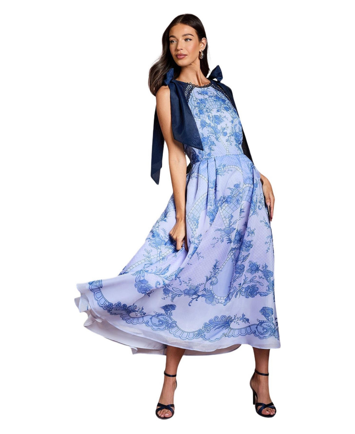 Coast Women's Placement Print Organza Midi Dress
