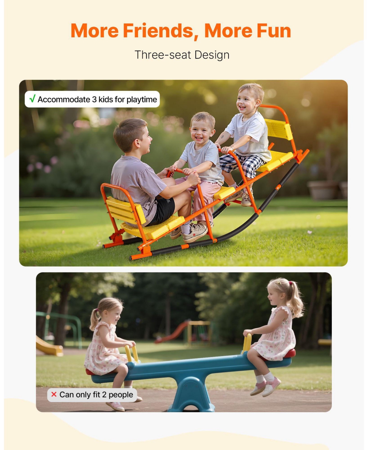 Mecale Metal Kids Seesaw for 2 with 200 Lb Capacity, Ages 3