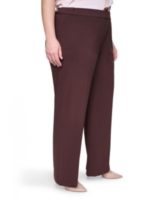 women's plus size brown dress pants & Trousers Wide-Leg BABARONI Chiffon Dusty Blue tbt_pr_edit From cubicle conversations to Set Option:Dress & Headband