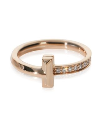 Rose Gold Diamond Tiffany T T1 Ring