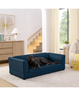 Dog Sofa for Medium Large Dog, Rectangular Design with Backrest, Armrests, Soft Cushion