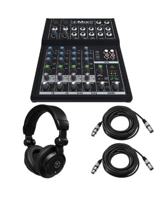 Mix8 8-Channel Compact Mixer, Bundle with TAPH100 Headphones and 2x XLR Cable