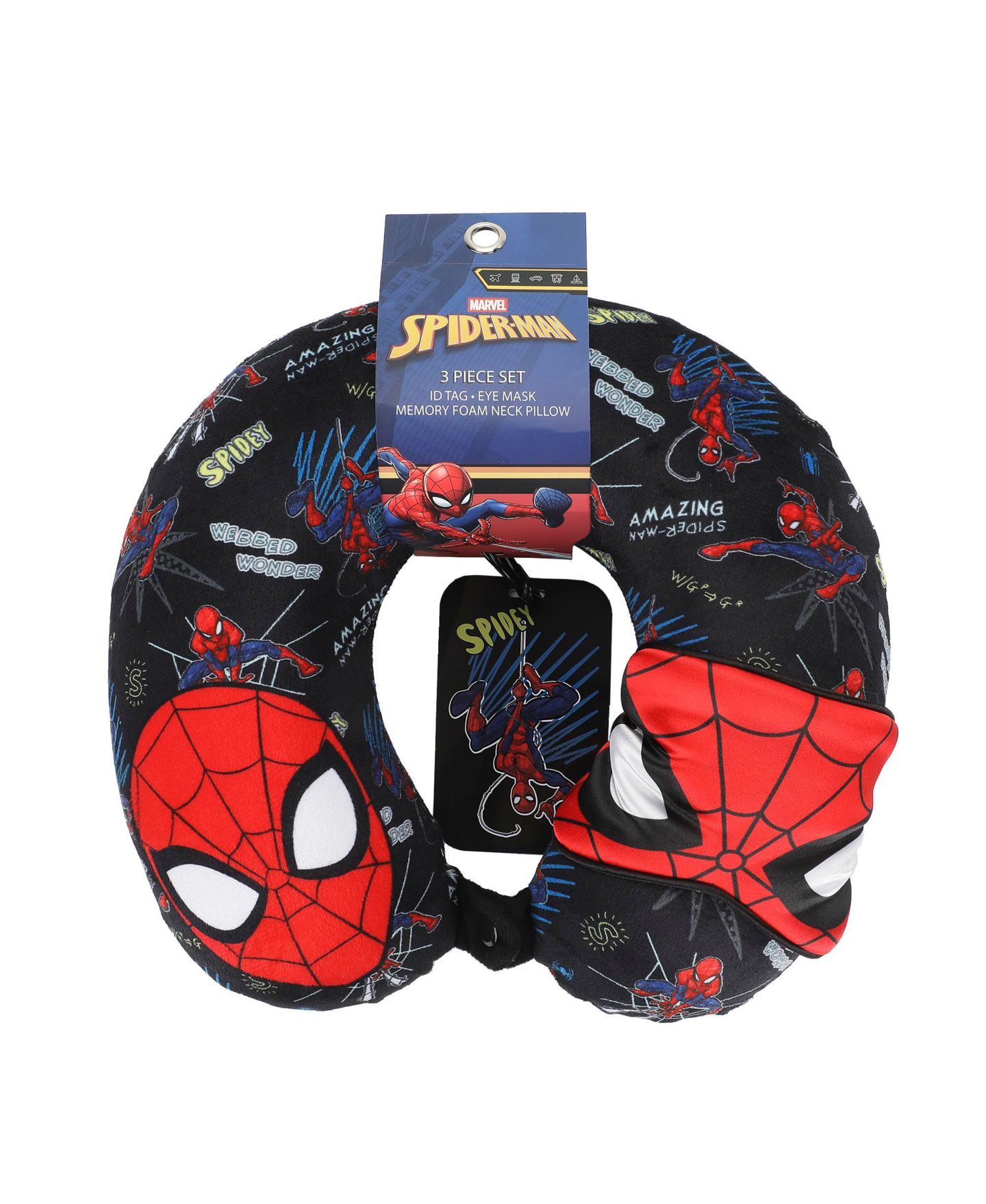 Spider-Man Mask and Character Print 3-Piece Neck Pillow Set, цвет: Spider-Man Mask & Character — фото 7