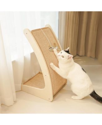 Cat Scratcher Sisal Ramp L Shape Scratch Pad Indoor Cats Wall Furniture Protector Large
