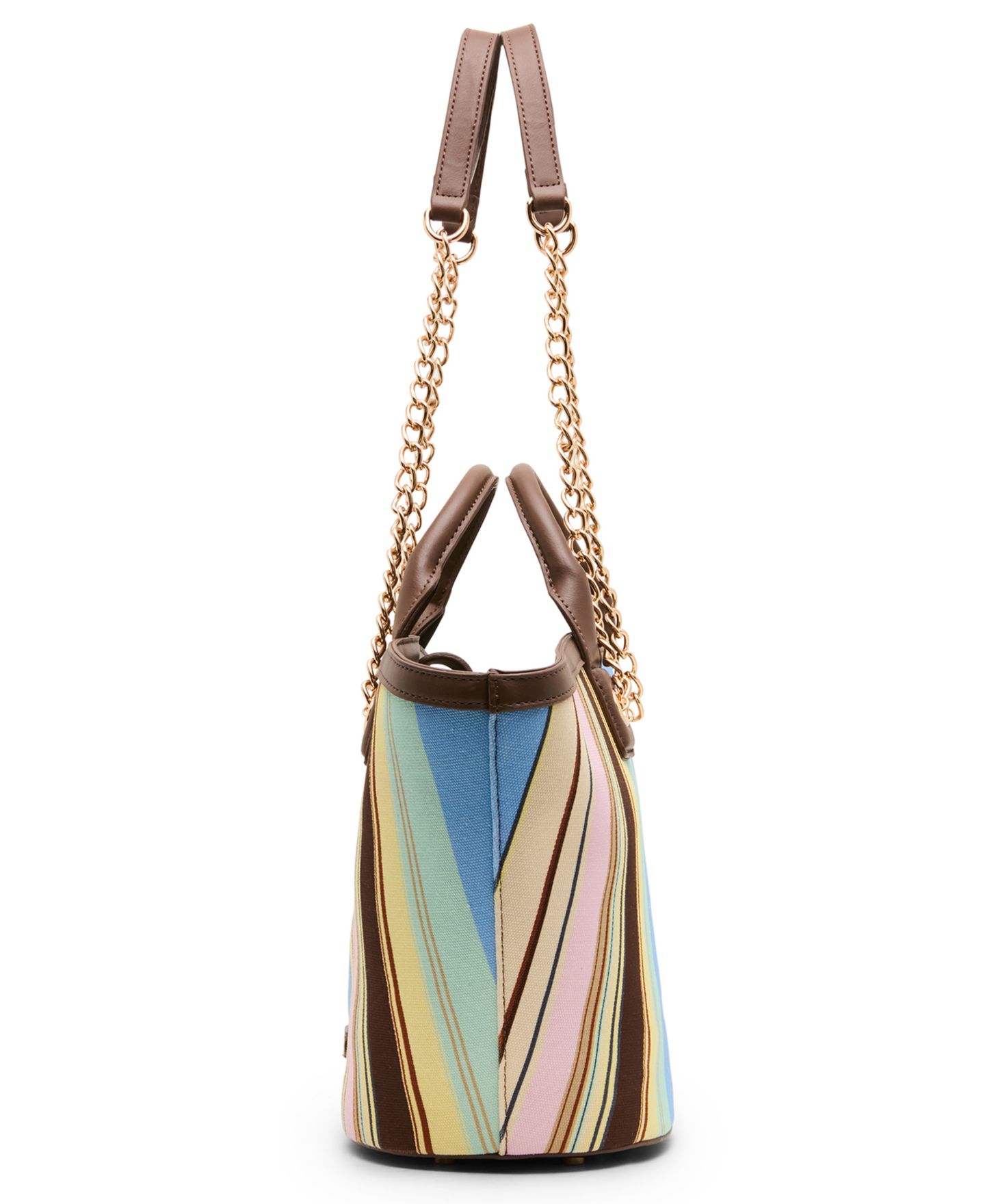 Женская сумка Anne Klein Mixed Stripe Small Tote Handbag, цвет: Коричневый разноцветный — фото 5
