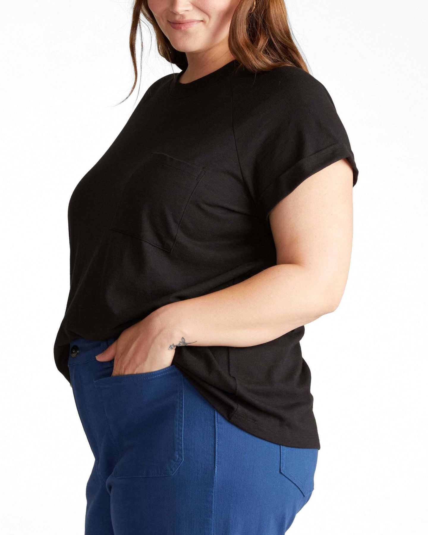 Женская футболка Universal Standard Plus Size Light-As-Air Boy, цвет: Чёрный — фото 3