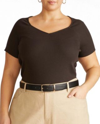 Plus Size Carey Ribbed Sweetheart Tee