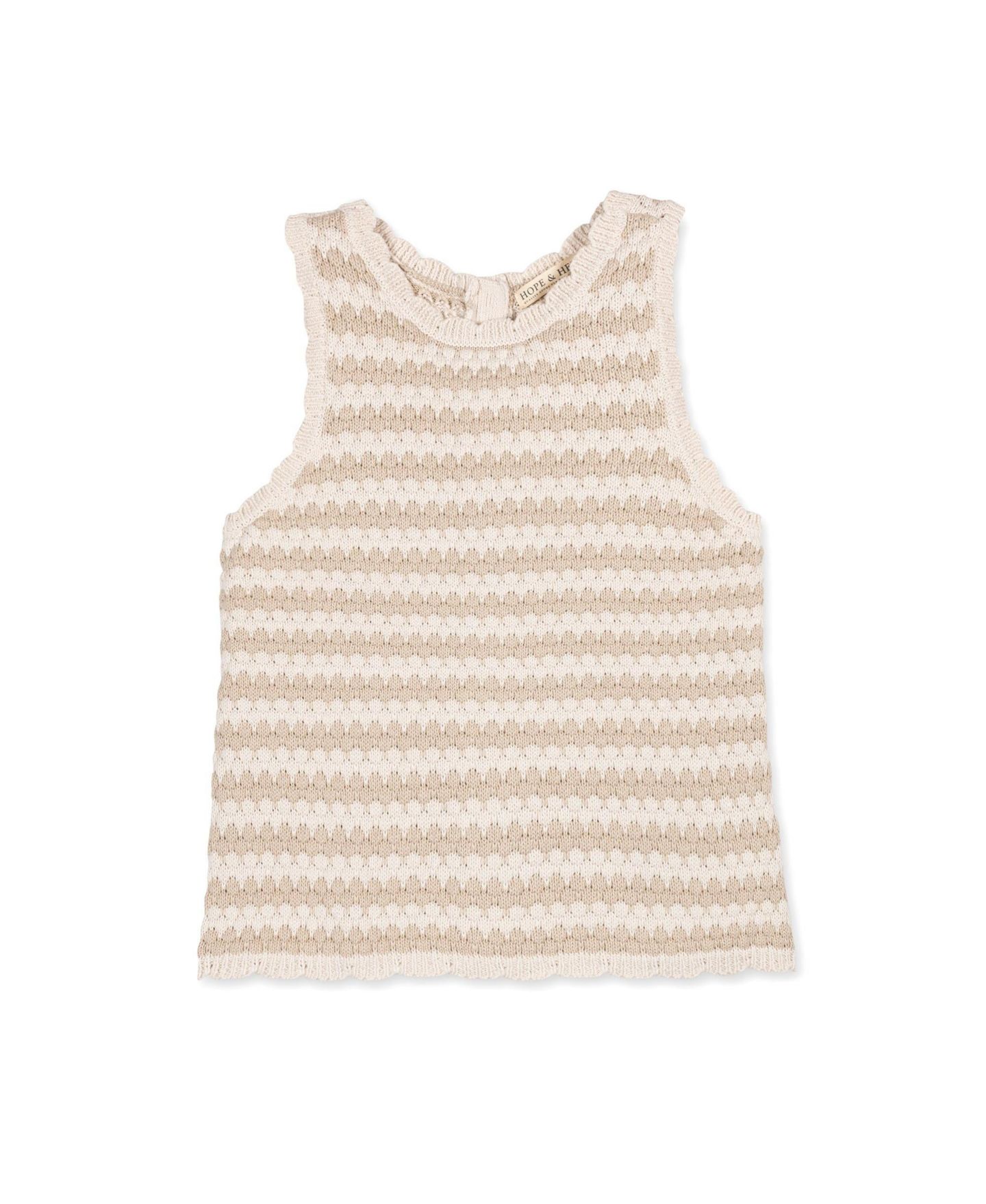 Женский свитер Hope & Henry Organic Button Back Sweater Tank, цвет: Натуральный полосатый — фото 4