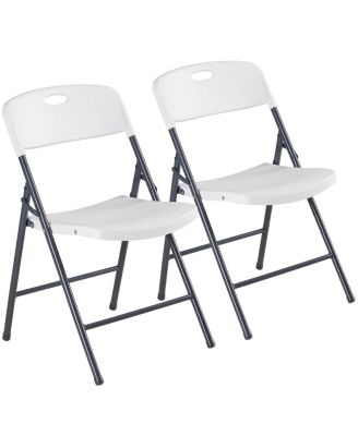 Heavy Duty Folding Chair, Stackable Portable Indoor Outdoor Seating