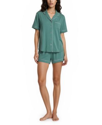 Women's Annie Button-Down Shorty Notch Pajama Set, 2-Piece