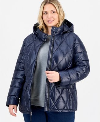 Michael Kors Plus Size Hooded Anorak Packable Puffer Coat