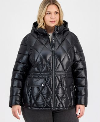 Michael Kors Plus Size Hooded Anorak Packable Puffer Coat