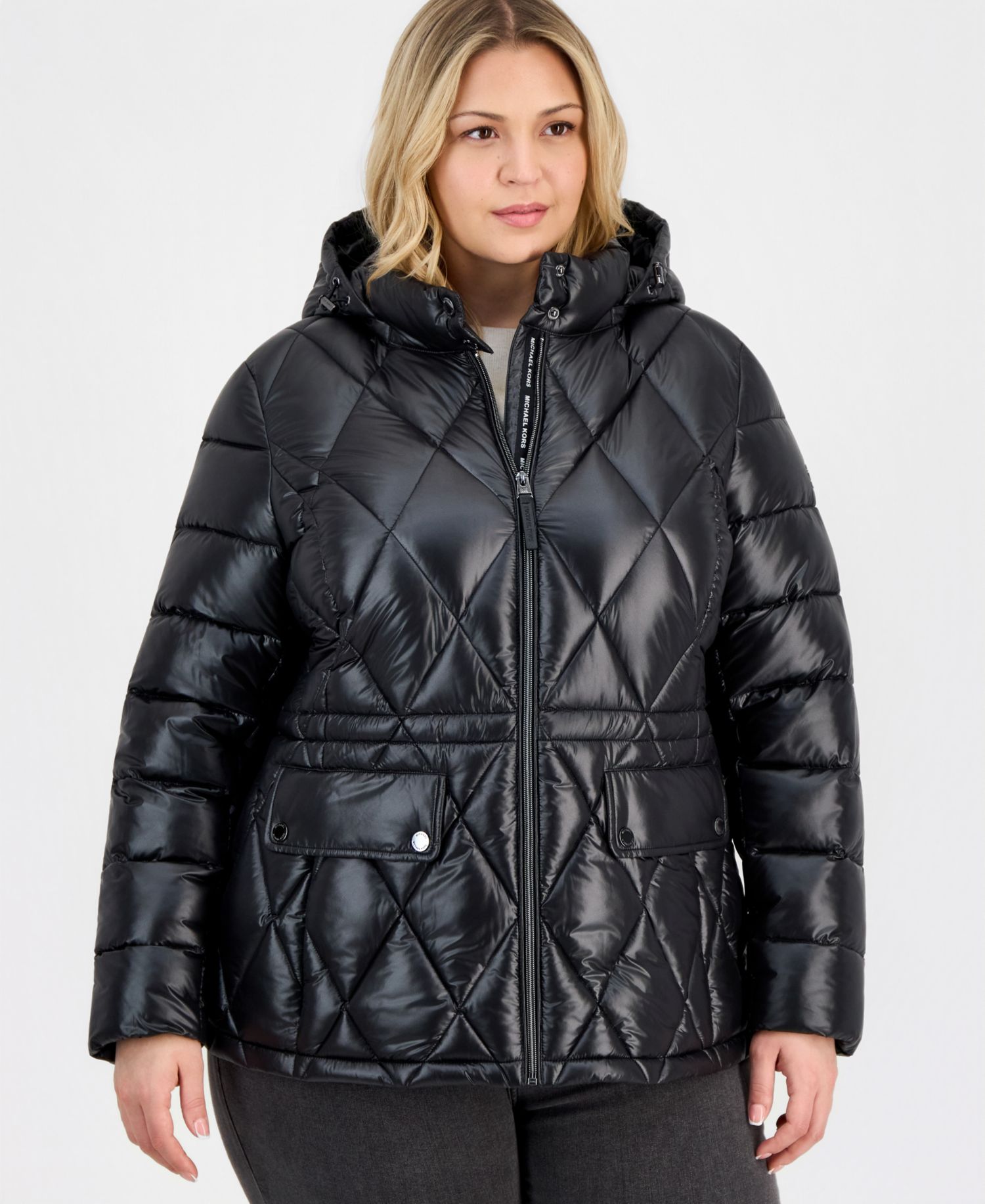 Michael Kors Plus Size Hooded Packable Puffer Coat