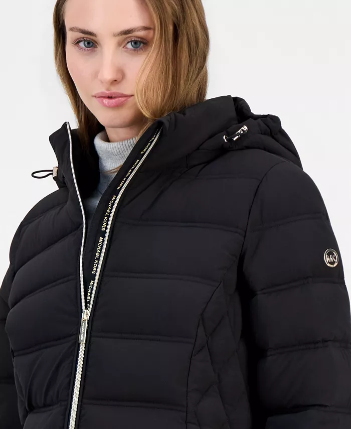 Women's Hooded Packable Puffer Coat - thumbnail 3