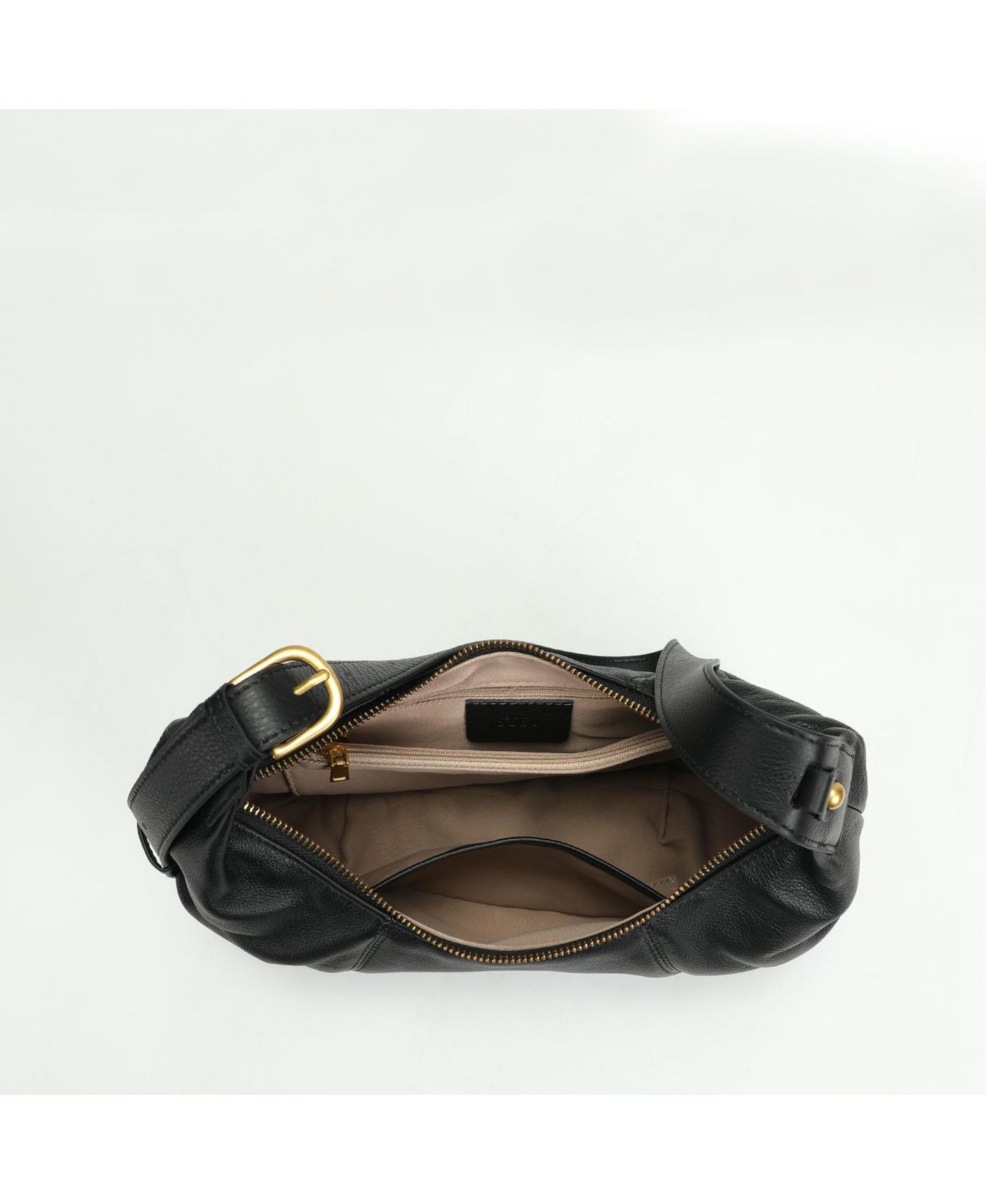 Женская сумка SUSU Nova Leather Crescent Hobo Medium Shoulder Bag Slouchy Half-Moon Dumpling, цвет: Чёрный — фото 8