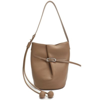 Solene Leather Bucket Bag Minimalist Shoulder Crossbody Purse