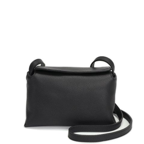 Женская сумка SUSU Ivy Small Pebbled Leather Crossbody Bag Minimalist Shoulder Bag Lightweight Everyday Purse, цвет: Чёрный