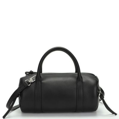 Aria Genuine Leather Small Barrel Satchel Bag Top Handle Mini Boston Crossbody Purse
