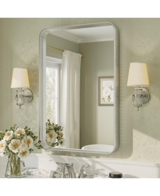 24" x 36" High-Strength Tempered Glass and Aluminum Alloy Framed Wall Decor Bathroom Vanity Mirror