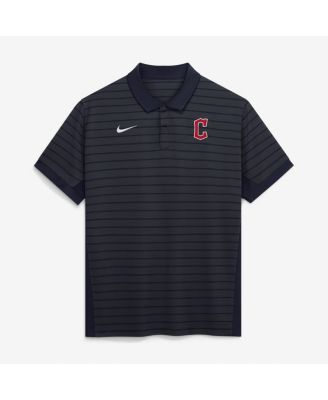 Men's Navy Cleveland Guardians Authentic Collection Striped Victory Dri-FIT Polo Shirt