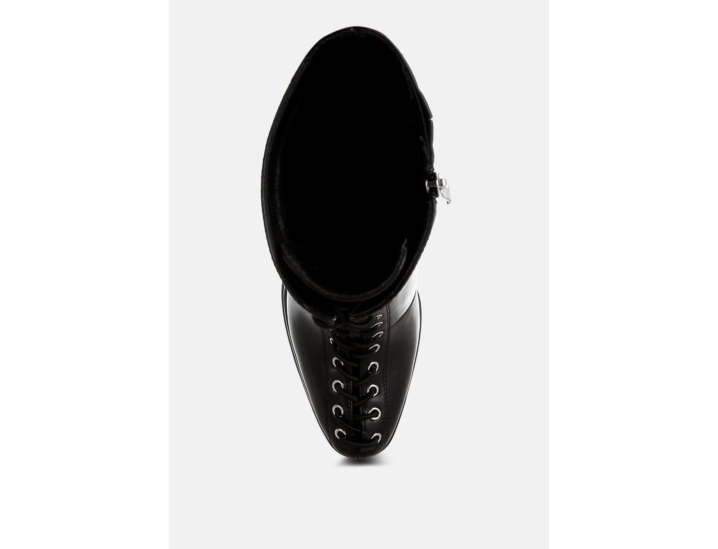 Женские ботинки London Rag Sayal Faux Leather Lace Up, цвет: Чёрная искусственная кожа — фото 7