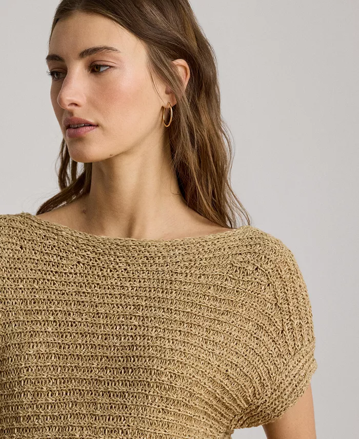 Women's Boat Neck Dropped Shoulder Sweater - thumbnail 9