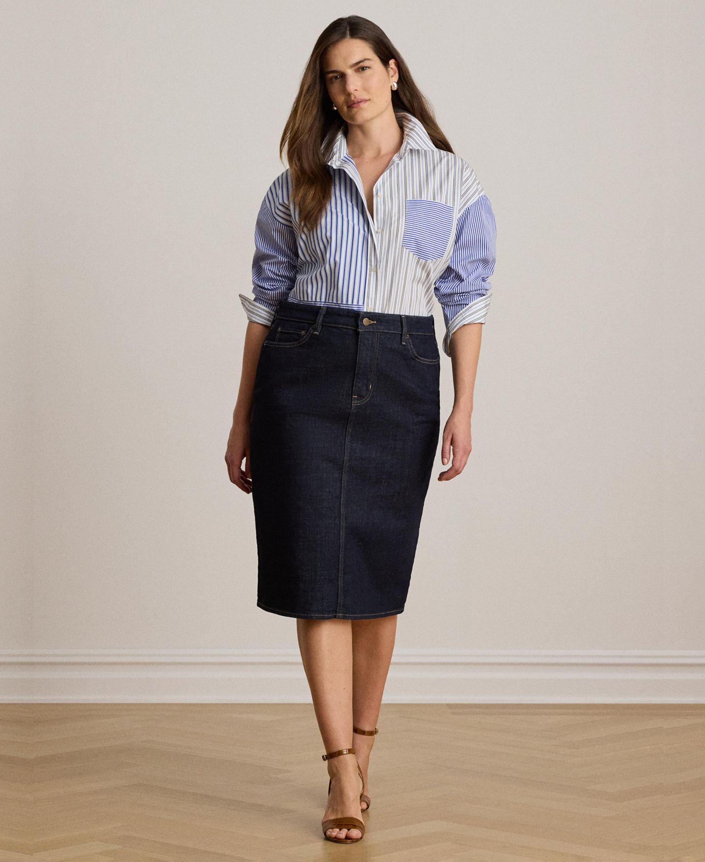 Женская юбка Lauren Ralph Lauren Denim Pencil, цвет: Варёный — фото 2