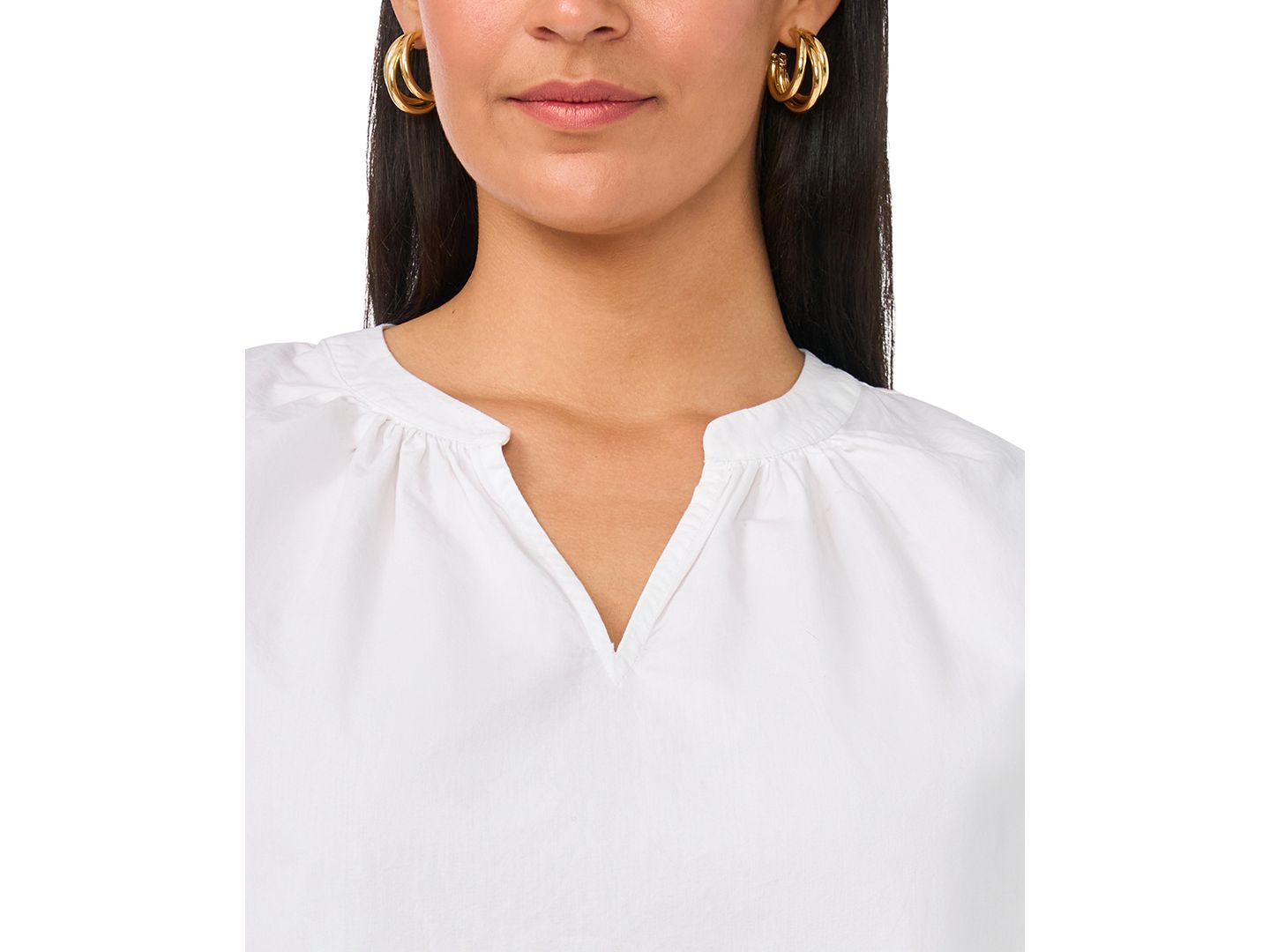 Женская блузка Vince Camuto Plus Size 3/4-Length-Sleeve V-Neck, цвет: Белый — фото 6