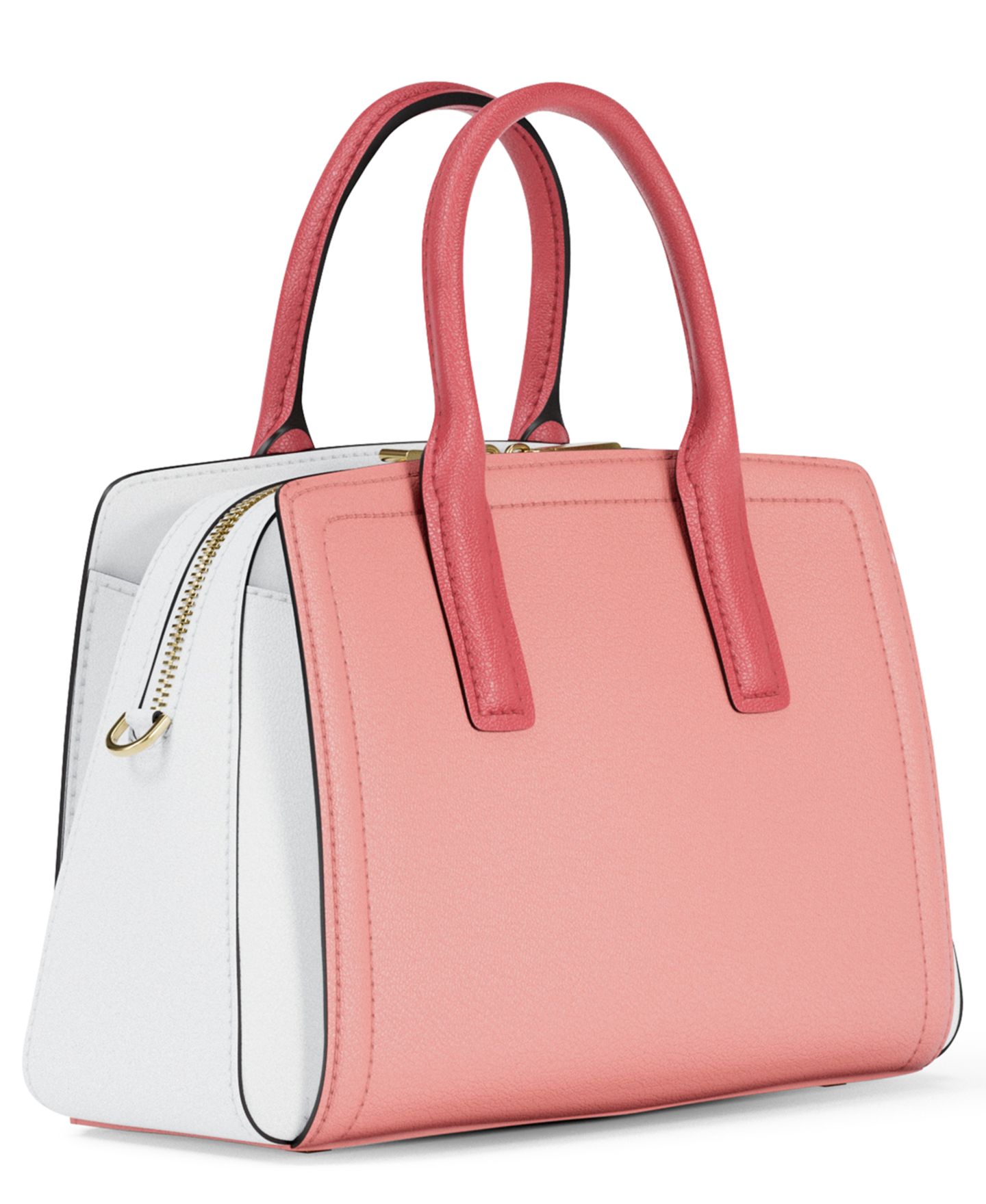 Женская сумка Michael Kors Laila Small Satchel Handbag, цвет: Ягодный сорбет / Оптический белый — фото 3