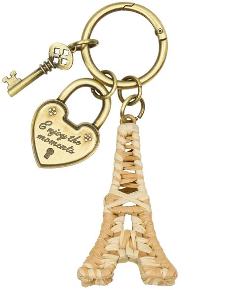 Женские брелоки Patricia Nash Raffia Eiffel Tower Bag Charms, цвет: Натуральный / Золотой