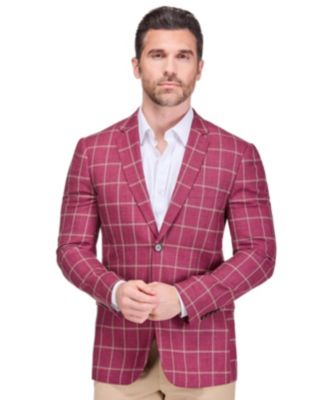 Men’s Plaid Slim Fit Sportcoat Blazer