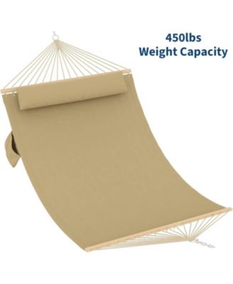 Double Quilted Fabric Hammock, 450 LBS Capacity for Outdoor Patio Backyard Poolside