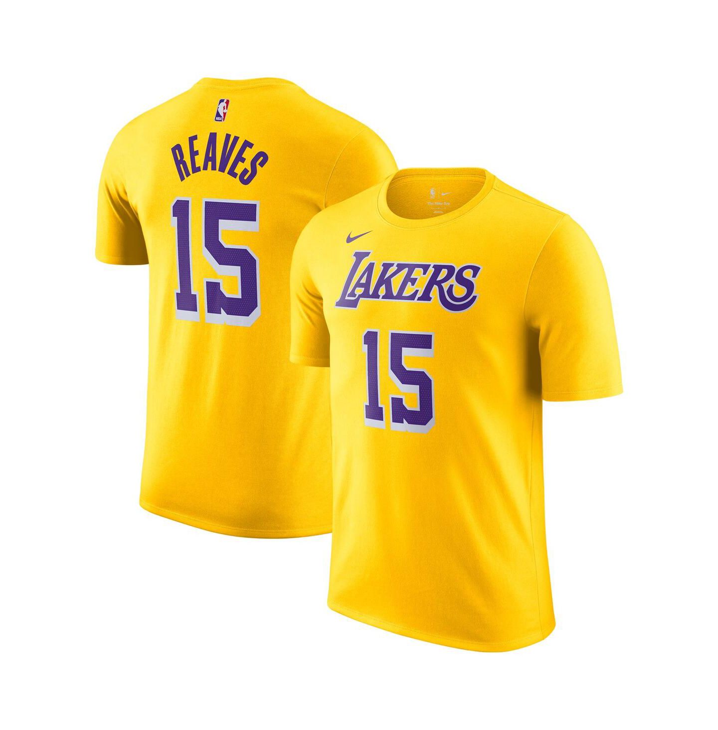 Мужская футболка Nike Austin Reaves Gold Los Angeles Lakers Icon Edition Name & Number — фото 1