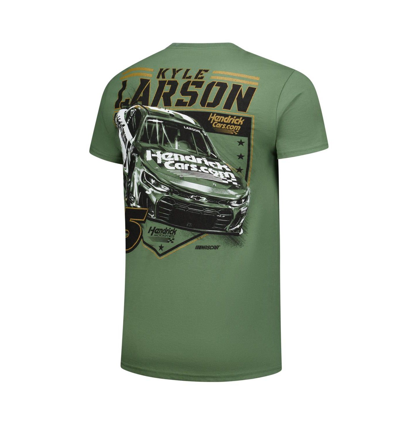 Мужская футболка Classic Ink USA Hunter Green Kyle Larson Crewneck — фото 3