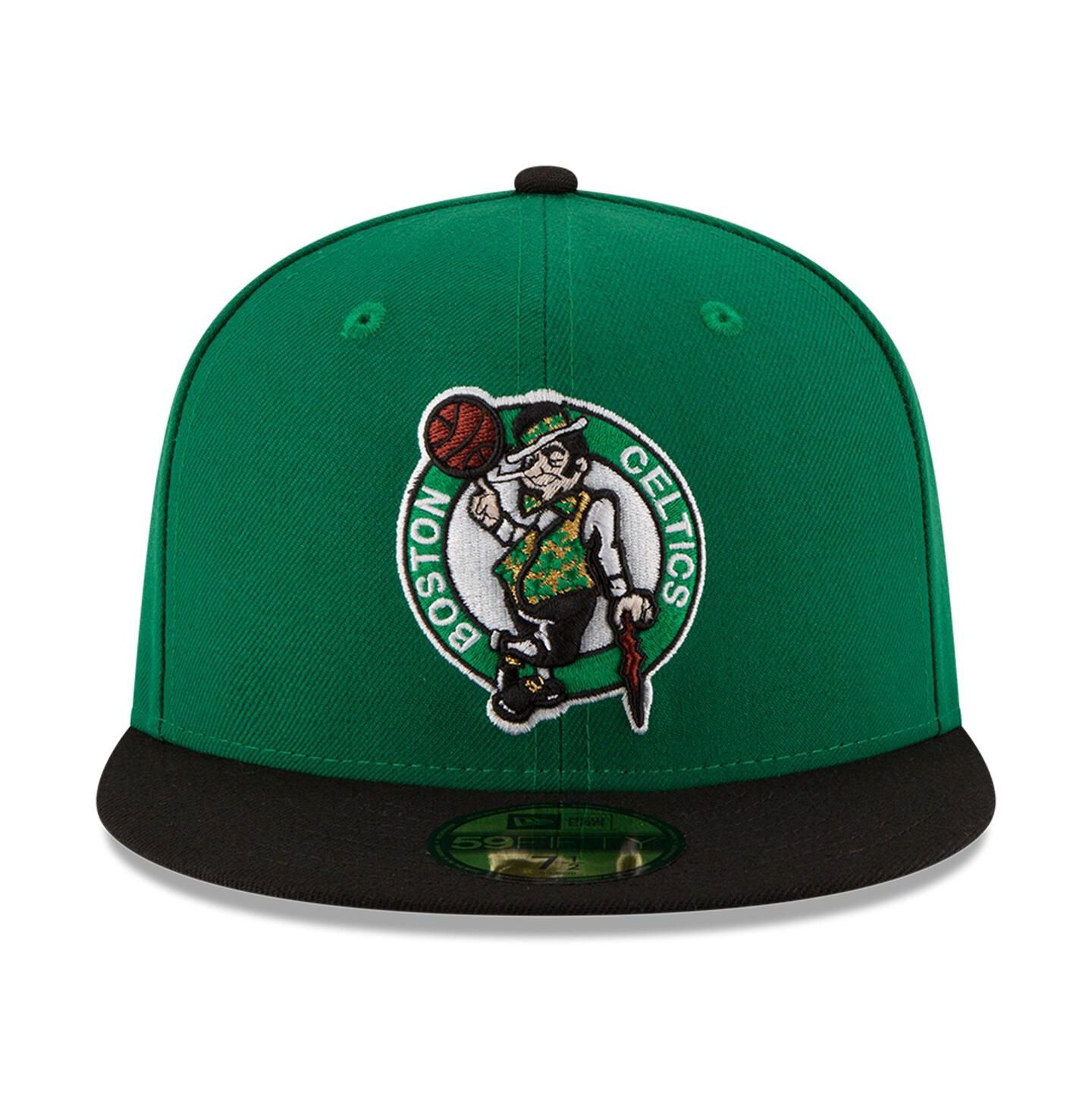 Мужская кепка New Era Green/Black Boston Celtics Team Color 2Tone 59FIFTY Fitted Hat — фото 2