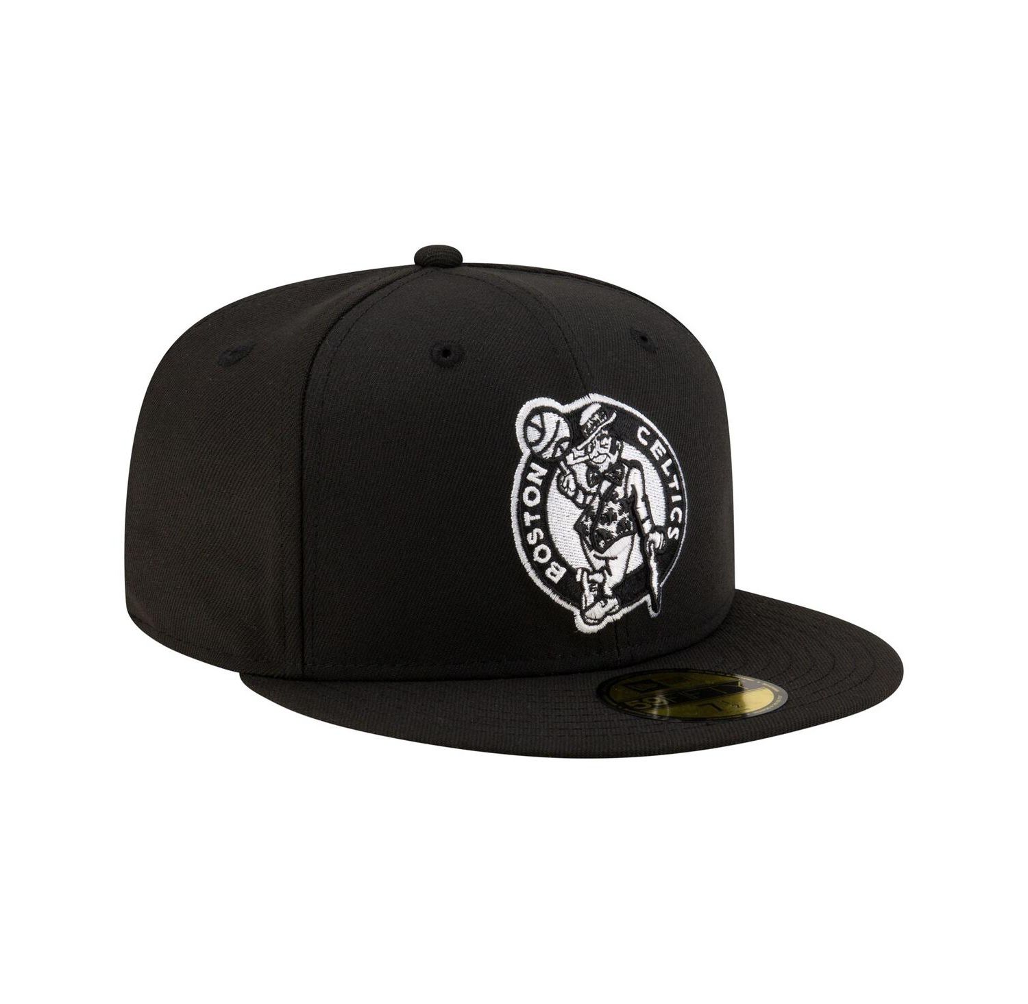 Men's Black Boston Celtics Black White Logo 59FIFTY Fitted Hat