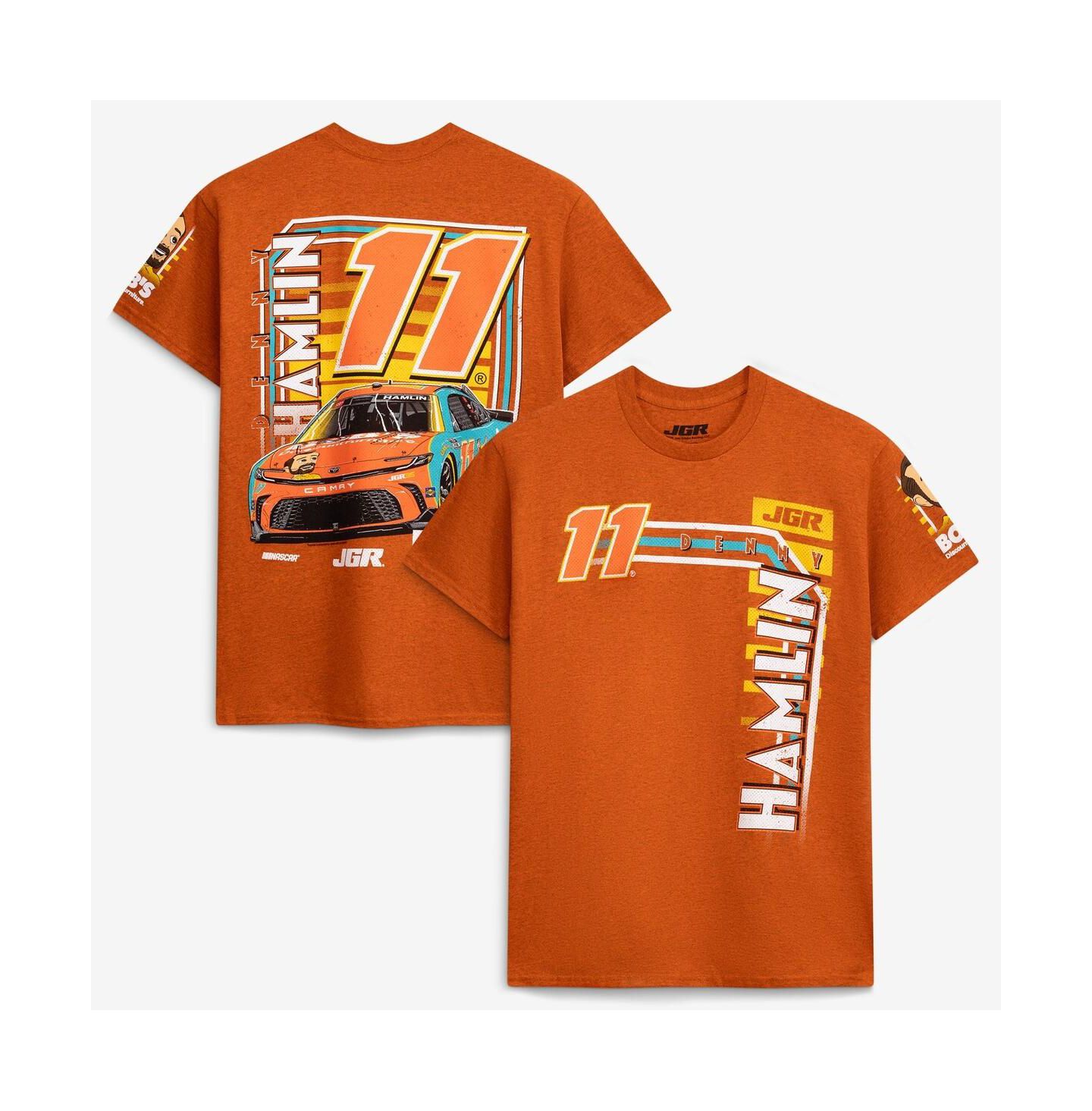 Мужская футболка Joe Gibbs Racing Team Collection Orange Denny Hamlin 11 Bob's Discount Furniture — фото 1
